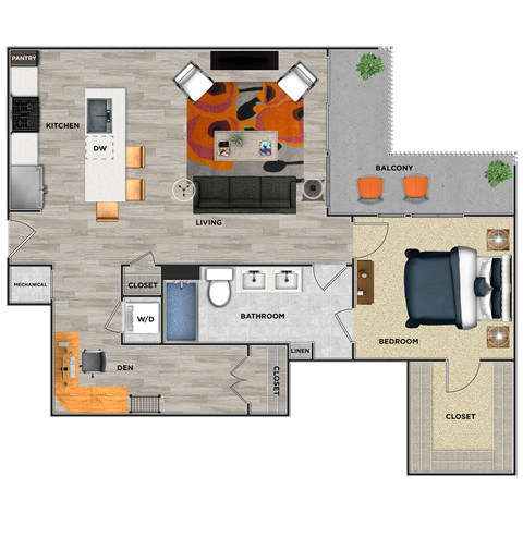 A3A Floor Plan at 675 N. Highland, Georgia